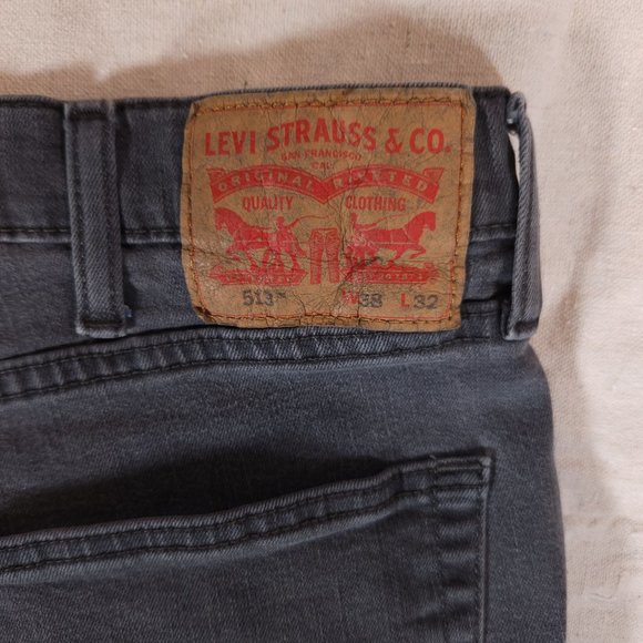 Levis 513 Jeans Mens Label Size 38x32 (~31) Slim Straight Denim Pants Casual - Picture 11 of 16